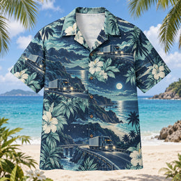Night Road Truck Driver Hawaiian Shirt