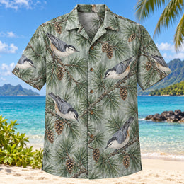 Nuthatch Pine Birdwatching Hawaiian Shirt