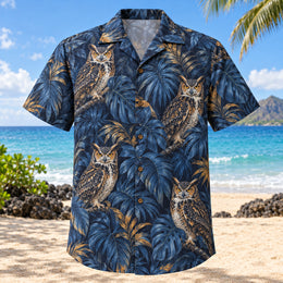 Owl Moonleaf Birdwatching Hawaiian Shirt