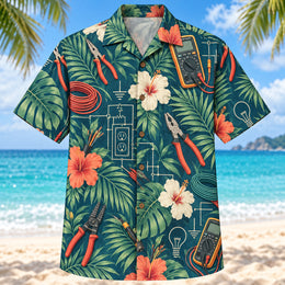 Palm Parade Electrician Hawaiian Shirt