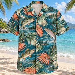 Palm Parade Freshwater Fishing Hawaiian Shirt