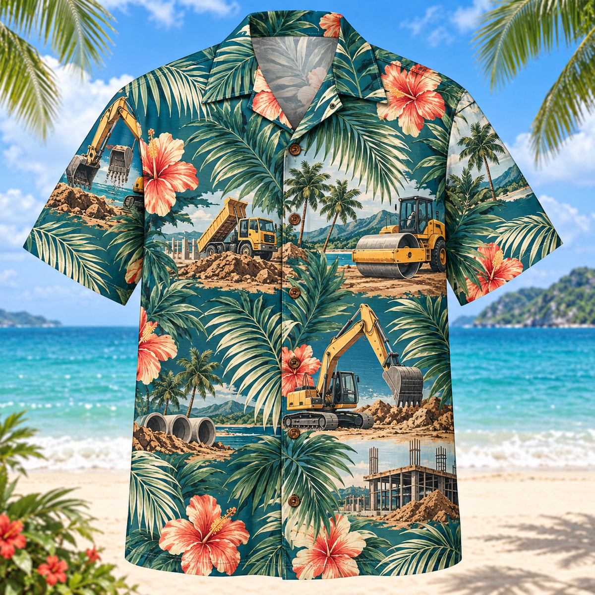Palm Parade Heavy Equipment Operator Hawaiian Shirt