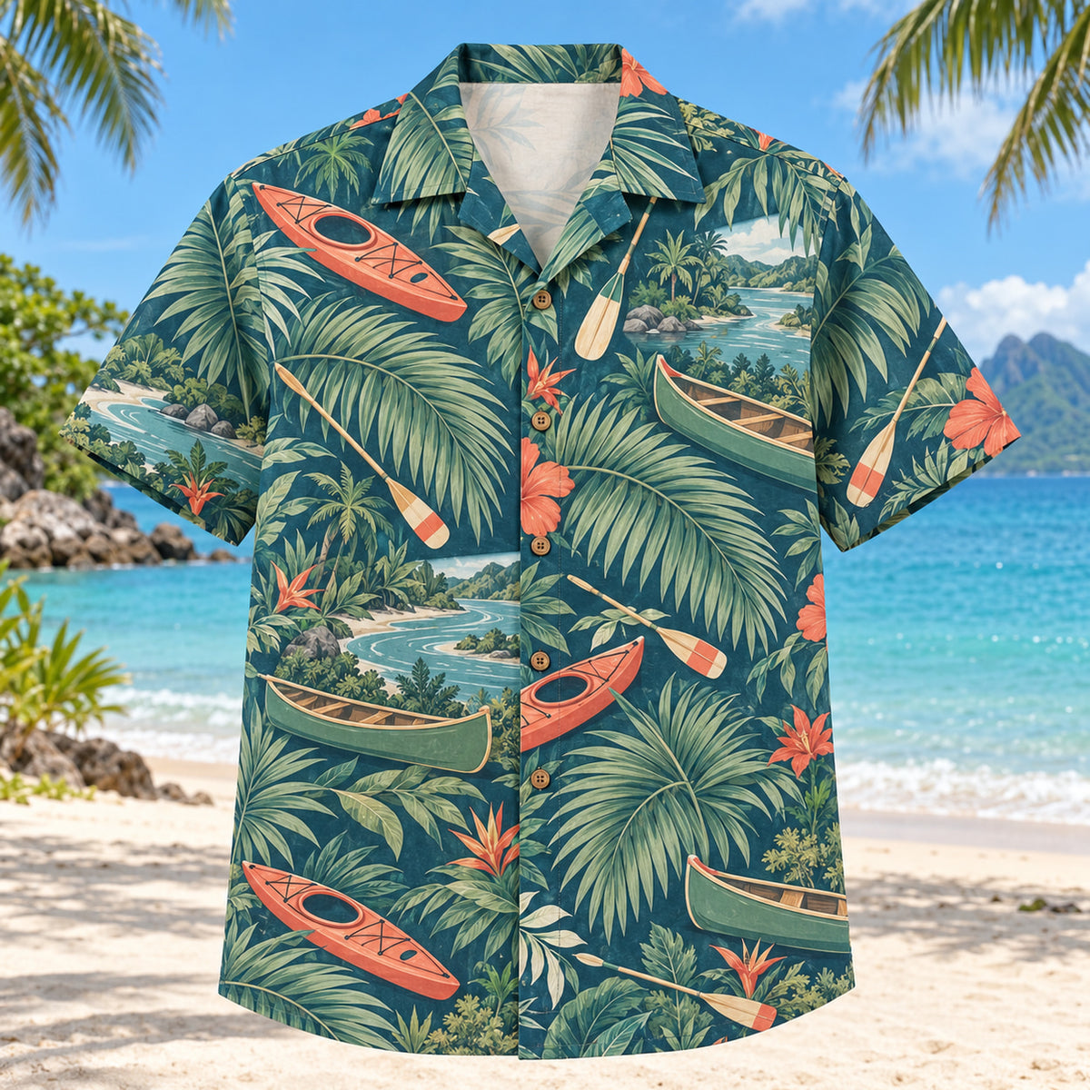 Palm Parade Kayak and Canoe Hawaiian Shirt