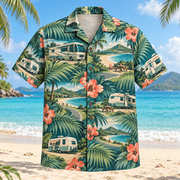 Palm Parade RV and Travel Trailer Hawaiian Shirt