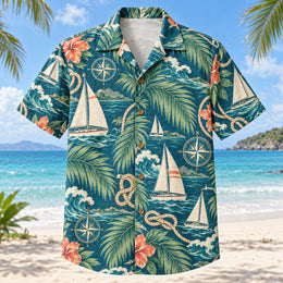 Palm Parade Sailing Hawaiian Shirt