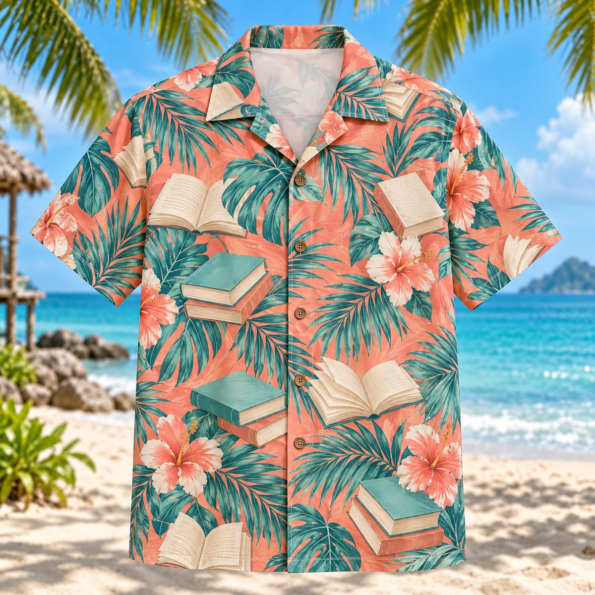 Paperback Palm Book Lover Hawaiian Shirt