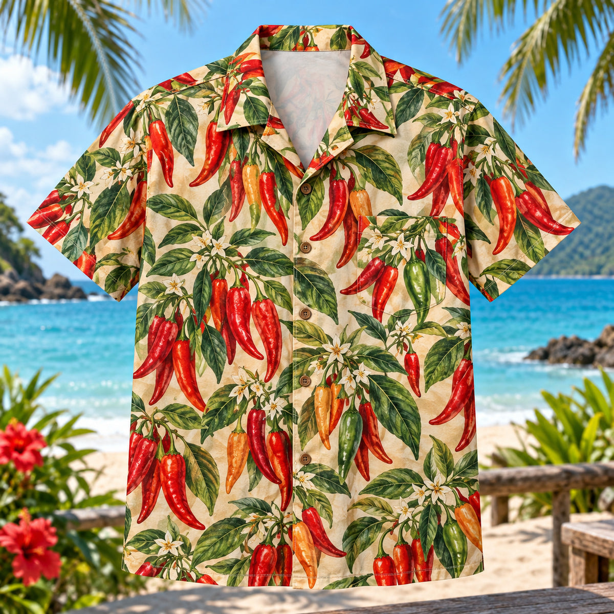 Pepper Harvest Chili Pepper Hawaiian Shirt