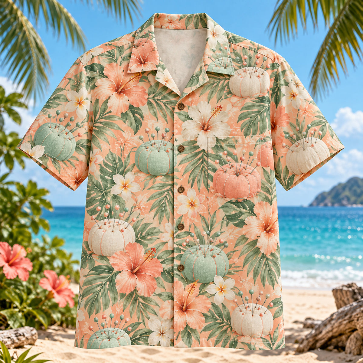 Pin Cushion Sewing and Quilting Hawaiian Shirt
