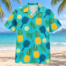Pineapple Paddle Pop Pickleball Hawaiian Shirt