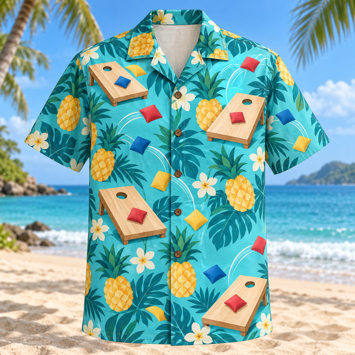 Pineapple Pop Cornhole Hawaiian Shirt
