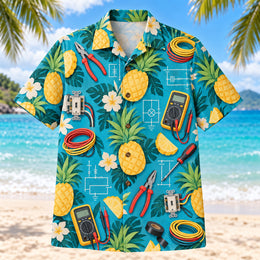 Pineapple Pop Electrician Hawaiian Shirt