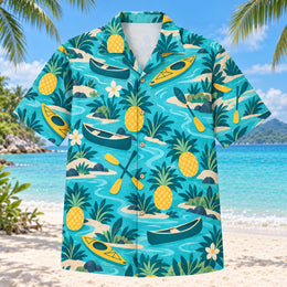Pineapple Pop Kayak and Canoe Hawaiian Shirt