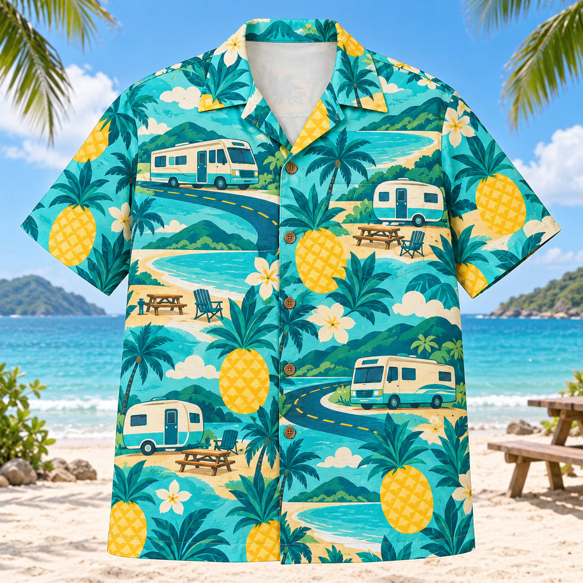 Pineapple Pop RV and Travel Trailer Hawaiian Shirt