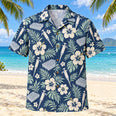 Pipette Garden Navy Cream Medical Laboratory Technologist Hawaiian Shirt