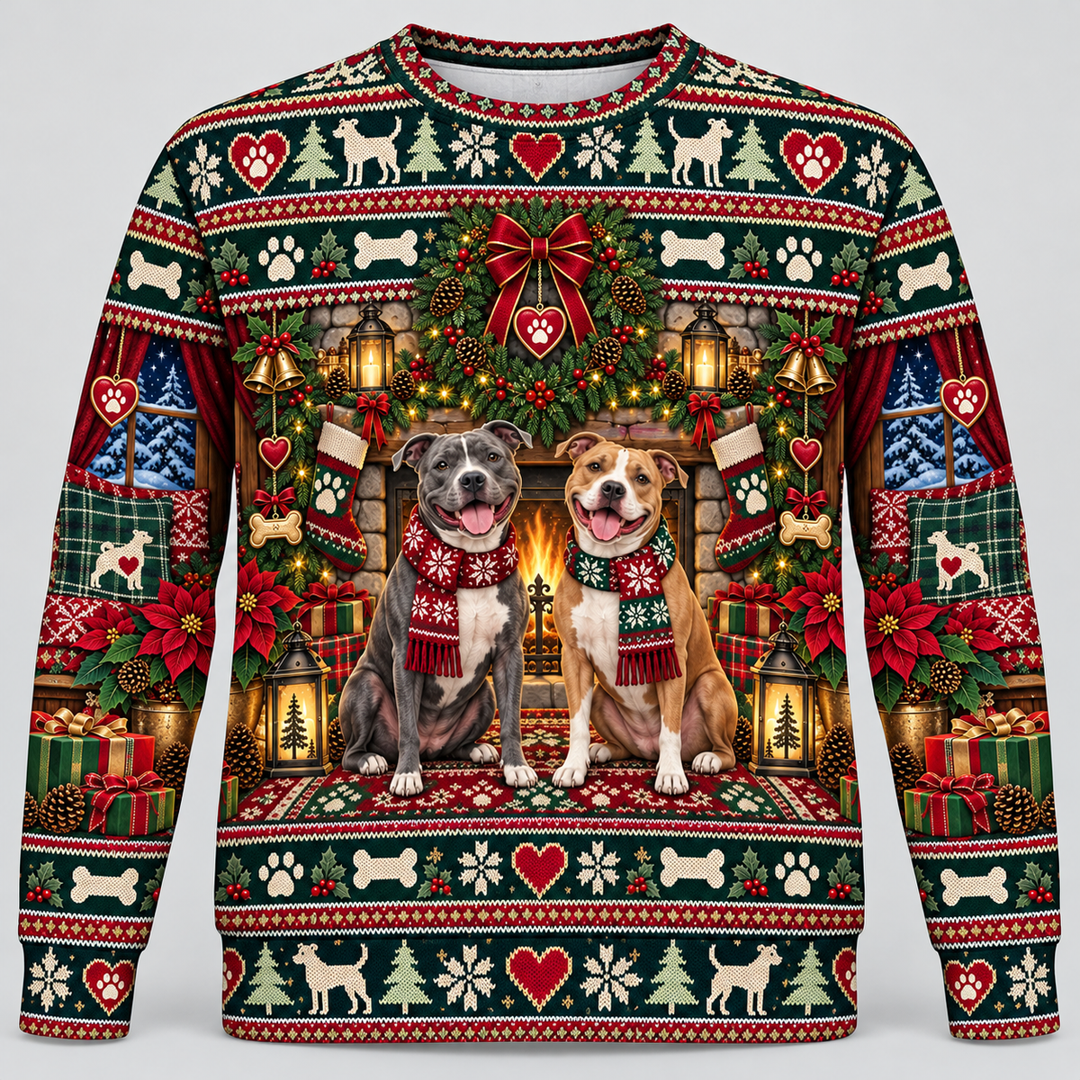 Pit Bull Christmas Ugly Sweater – Hearthside Wreath