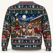 Pit Bull Midnight Sleigh Depot Christmas Ugly Sweater back
