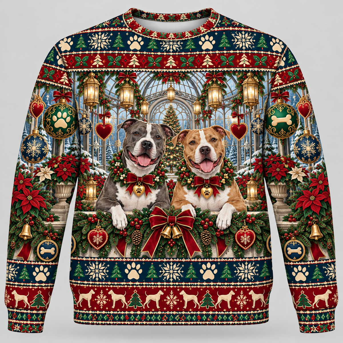 Pit Bull Christmas Ugly Sweater – Ornament Glasshouse
