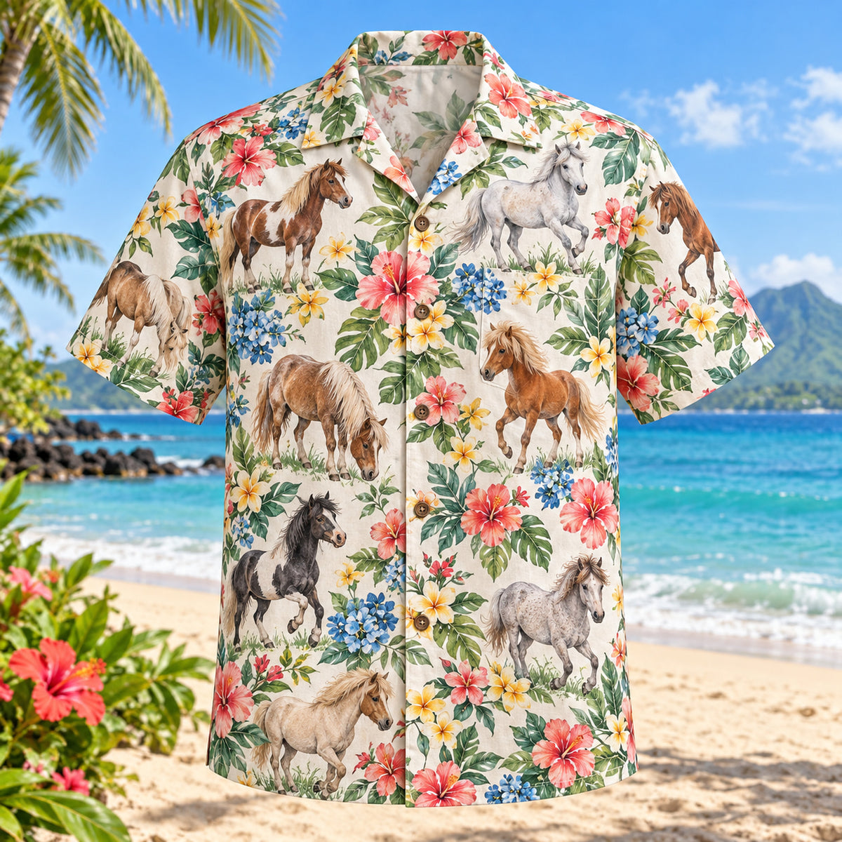 Pony Garden Horse Hawaiian Shirt