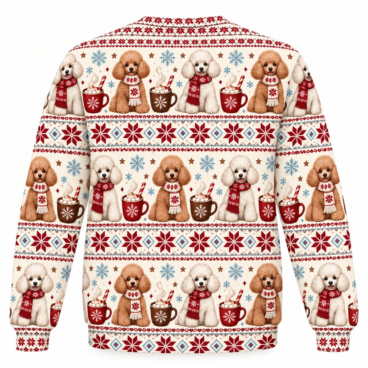 Poodle Christmas Cocoa Ugly Sweater back