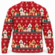 Poodle gifts Christmas ugly sweater back