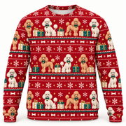 Poodle gifts Christmas ugly sweater front