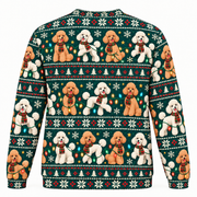 Poodle Christmas Lights Ugly Sweater back