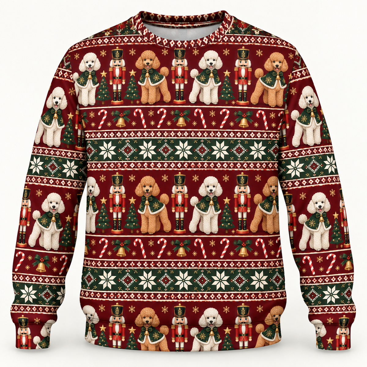 Poodle Nutcracker Christmas Ugly Sweater front