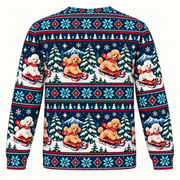 Poodle Christmas Sled Ugly Sweater back