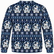 Poodle snow globe Christmas ugly sweater back