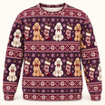 Poodle Christmas Stockings All Over Print Ugly Sweater