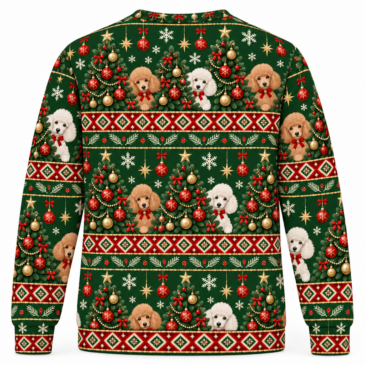 Poodle Christmas Tree Ugly Sweater back