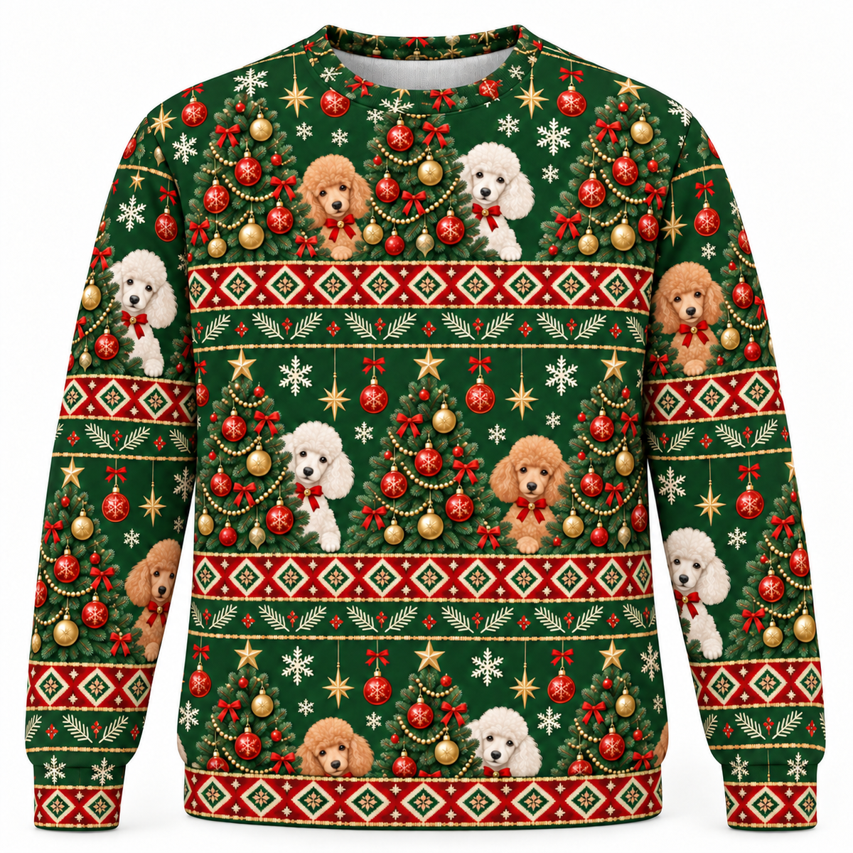 Poodle Christmas Tree Ugly Sweater front