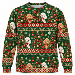 Poodle Christmas Tree All Over Print Ugly Sweater