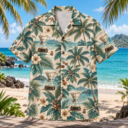Pour Over Palm Specialty Coffee Hawaiian Shirt