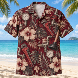 Pressure Gauge Plumber Hawaiian Shirt