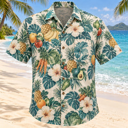 Produce Garden Aqua Sand Registered Dietitian Hawaiian Shirt