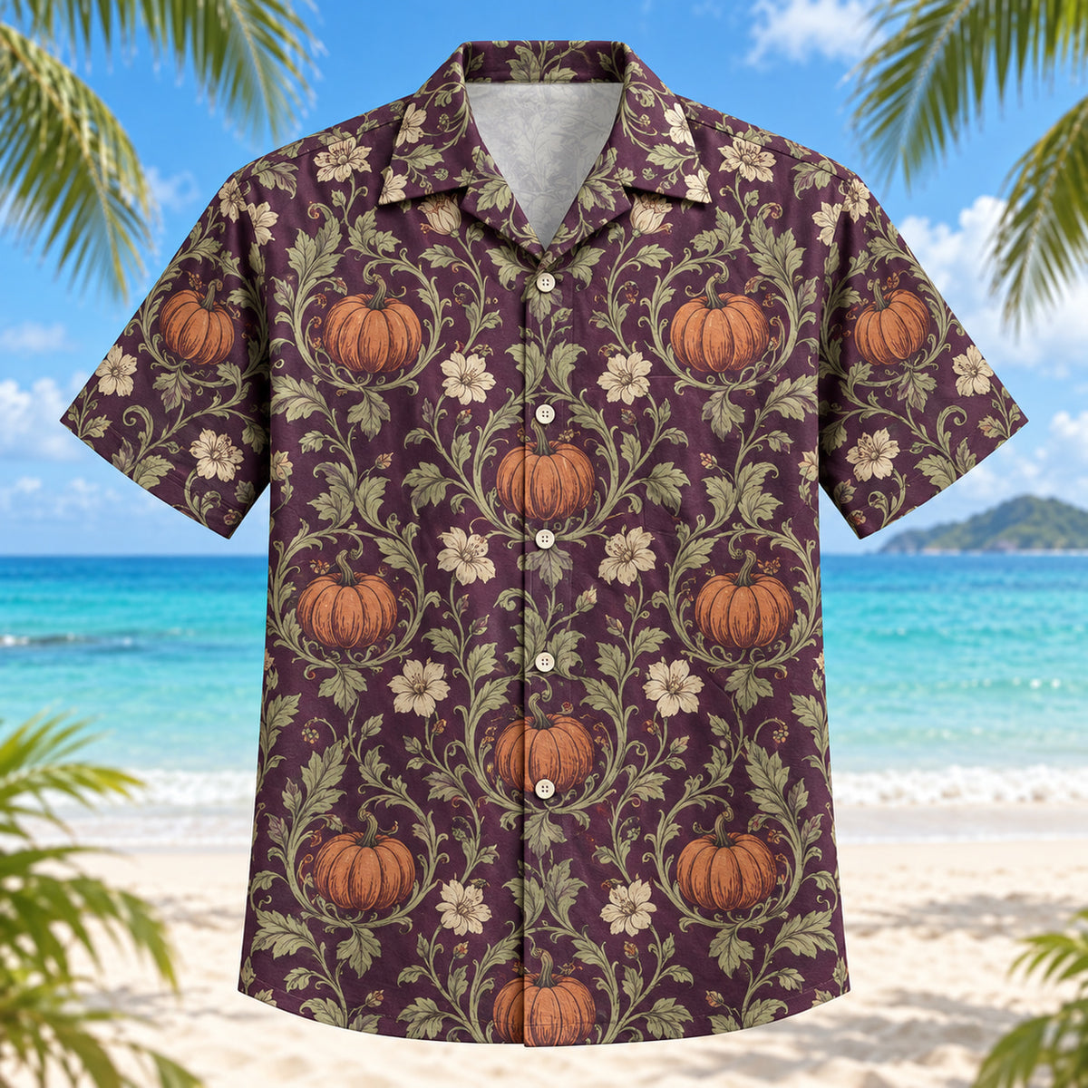 Pumpkin Check Adult Halloween Hawaiian Shirt