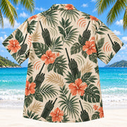Back view of Radio Signal Sage EMT and Paramedic Hawaiian Shirt on a Hawaiian beach with fine white sand