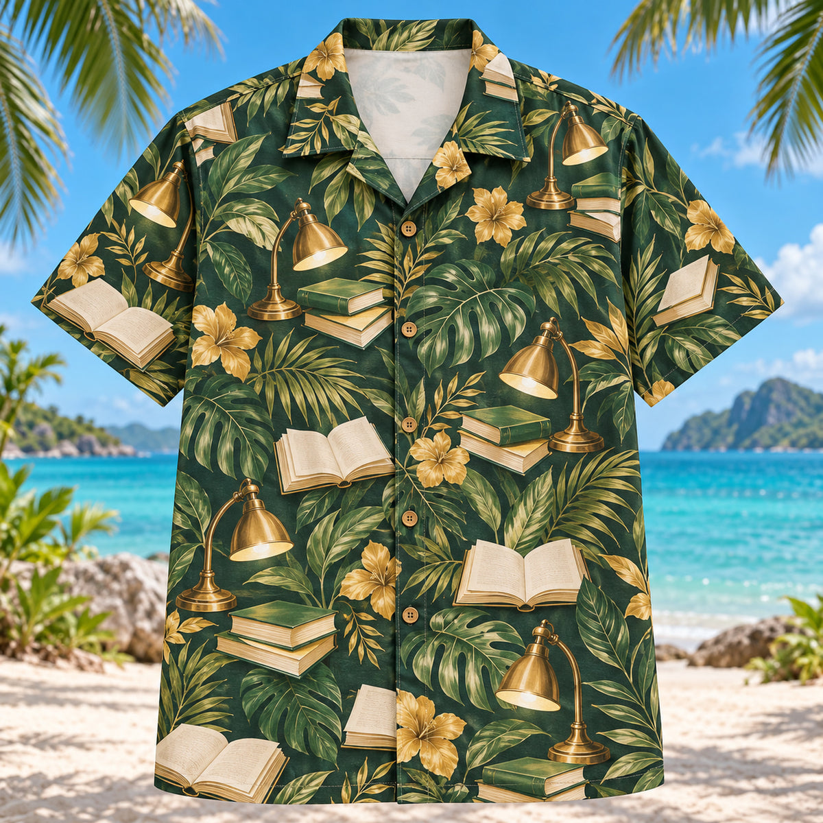 Reading Lamp Book Lover Hawaiian Shirt