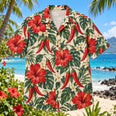 Red Chili Hibiscus Chili Pepper Hawaiian Shirt