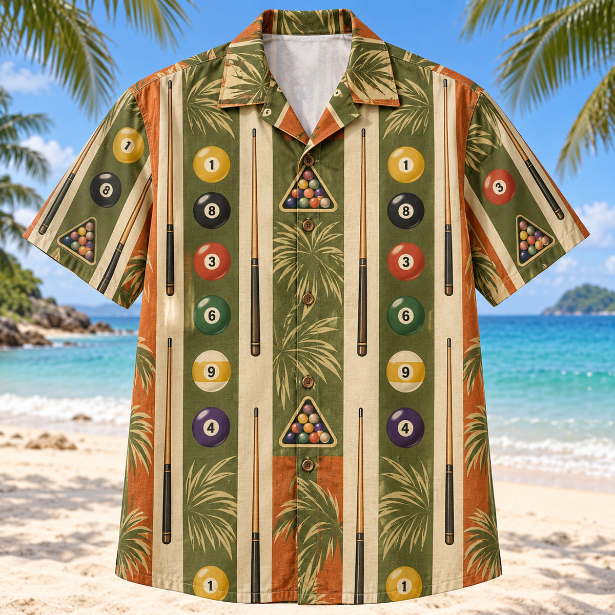 Resort Stripes Billiards Hawaiian Shirt