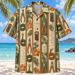 Resort Stripes Electrician Hawaiian Shirt