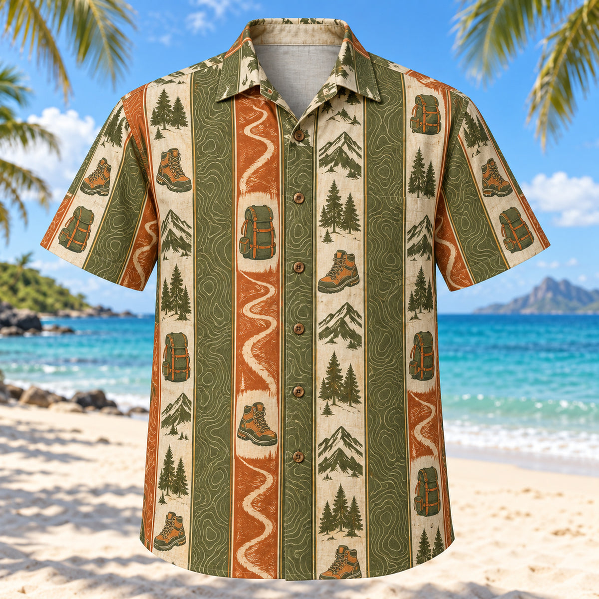 Resort Stripes Hiking and Backpacking Hawaiian Shirt