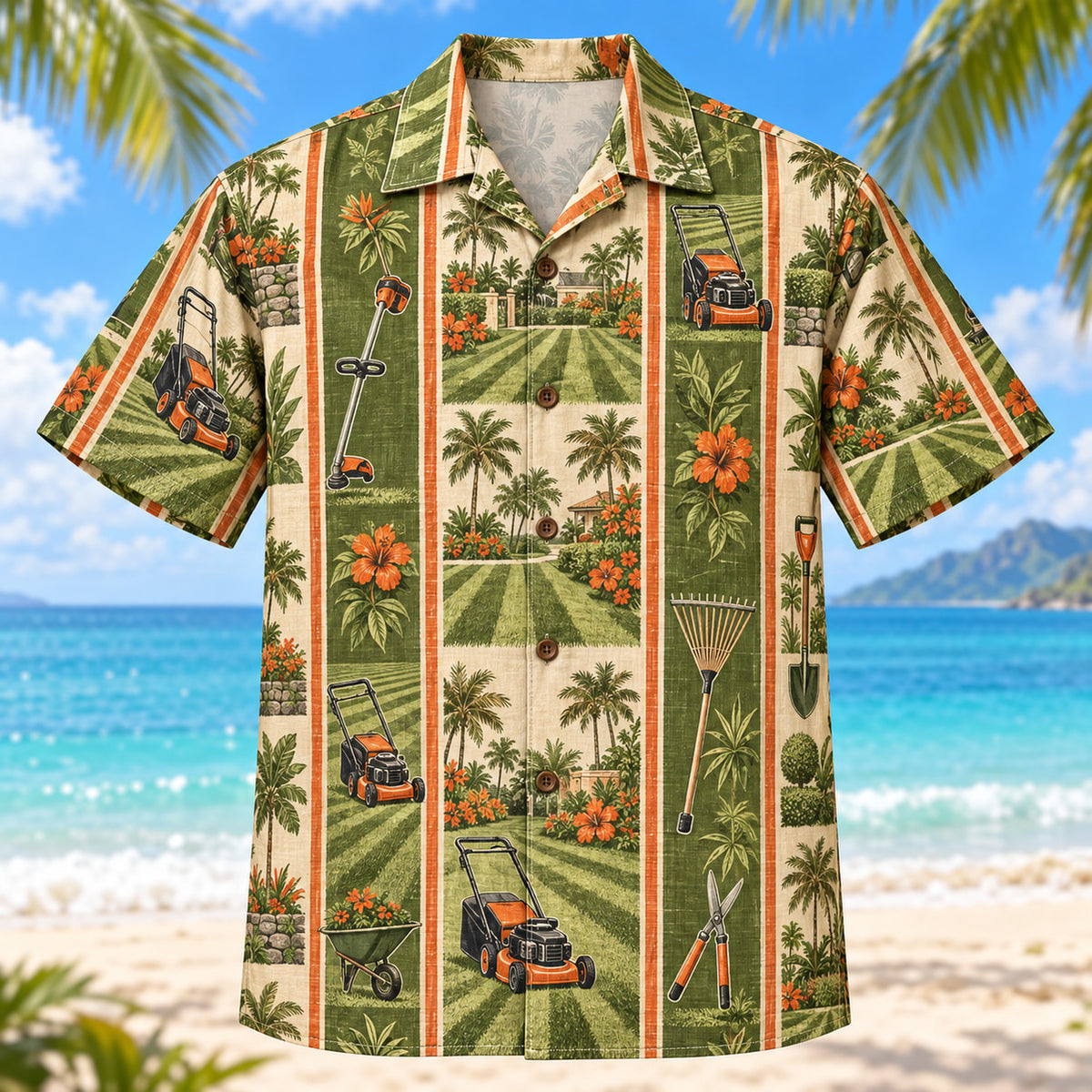 Resort Stripes Landscaper Hawaiian Shirt