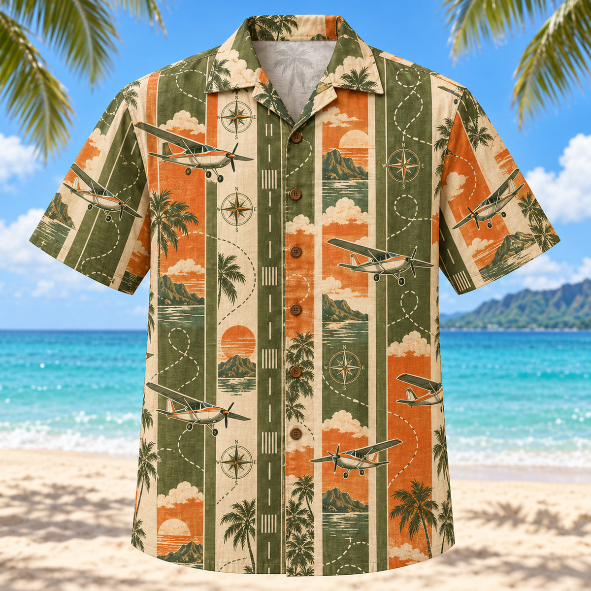 Resort Stripes Pilot and Aviation Hawaiian Shirt