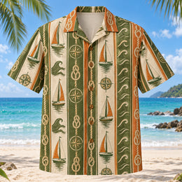 Resort Stripes Sailing Hawaiian Shirt