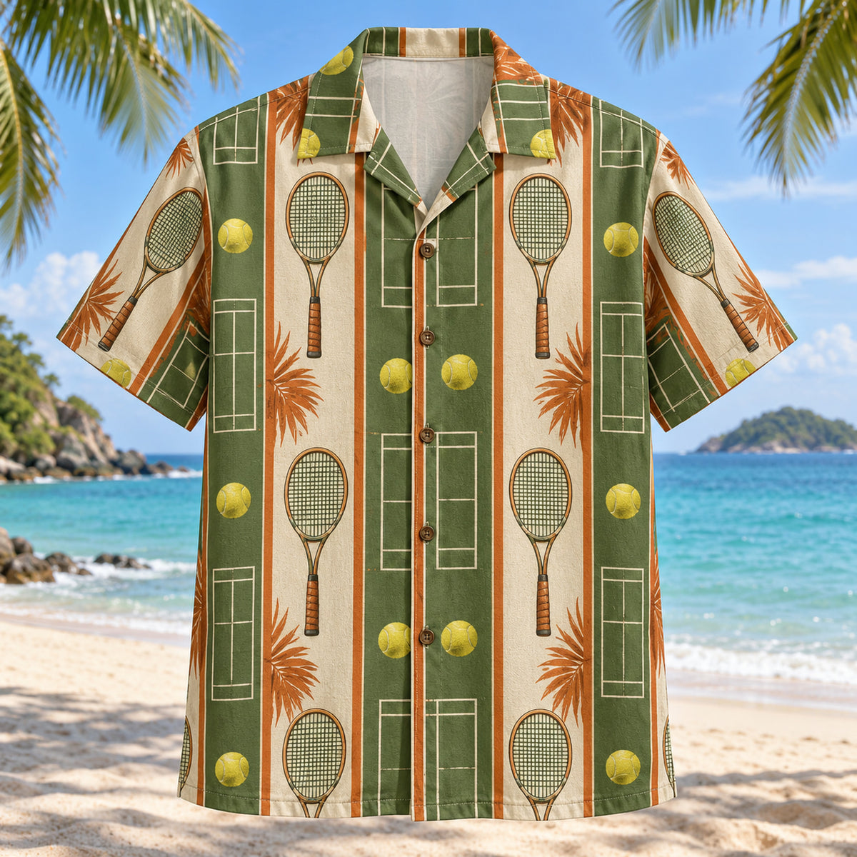 Resort Stripes Tennis Hawaiian Shirt