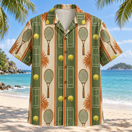 Resort Stripes Tennis Hawaiian Shirt