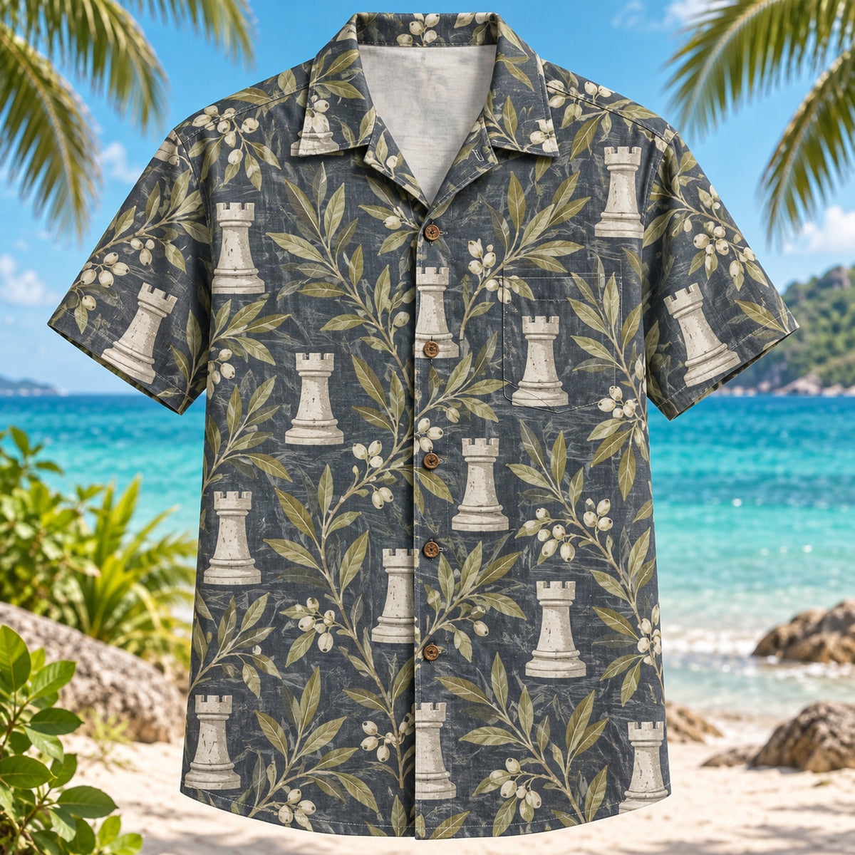 Rook Tower Garden Chess Hawaiian Shirt