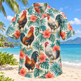 Rooster Hibiscus Chicken Hawaiian Shirt